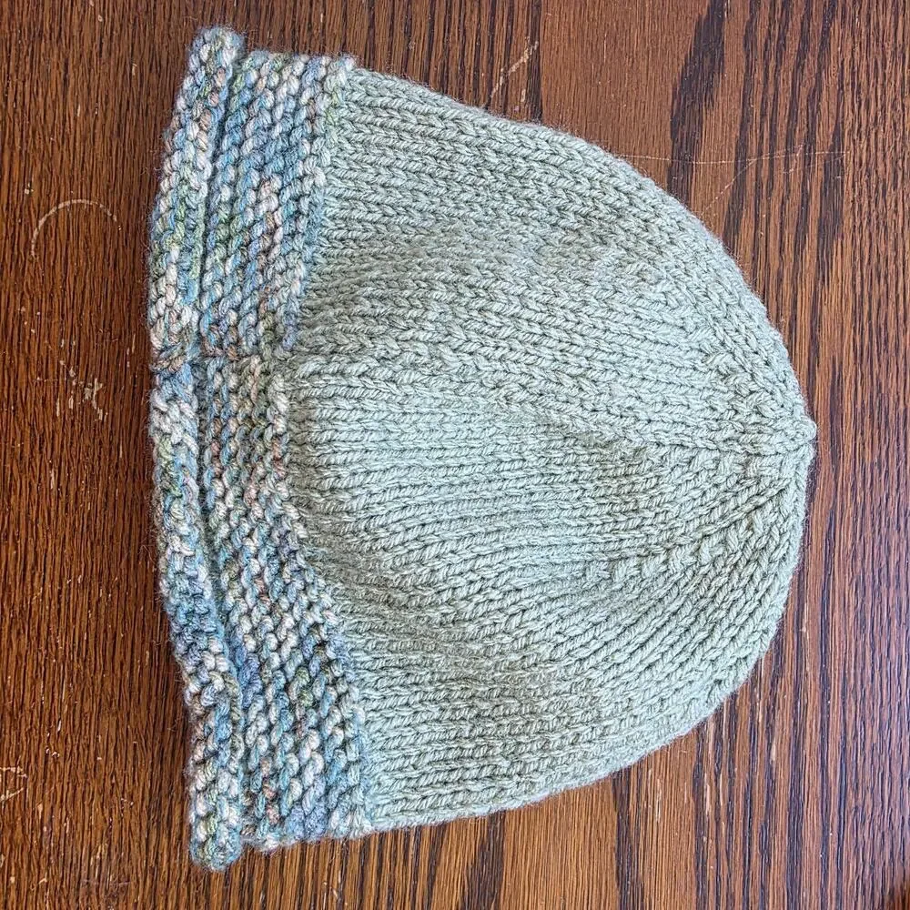 Y2K‎ Bucket Hat Handmade Knit Floral 90s Crochet Purple Green Feminine Statement